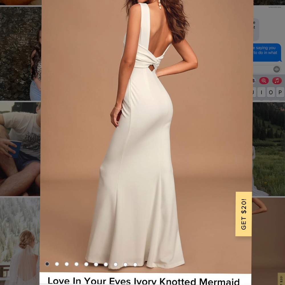 Love In Your Eyes Ivory Knotted Mermaid Dress